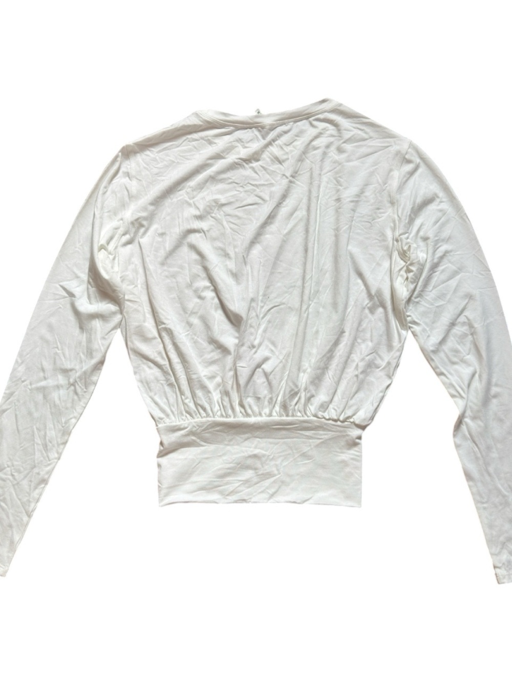 HALARA White Long-Sleeve Cropped Crew Top - Picture 3 of 4